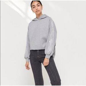 Urban Outfitters UO Women’s Small Gray Rhinestone Bling Sweatshirt Hoodie